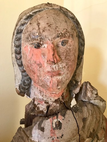 XIe au XVe siècle - Grande Madone en bois polychrome, Italie XIVe siècle